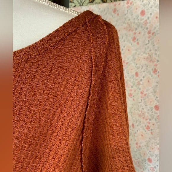 Vintage Mudd Women's Medium mudd Brown Inside out out Short Sleeve Shirt - Picture 6 of 11